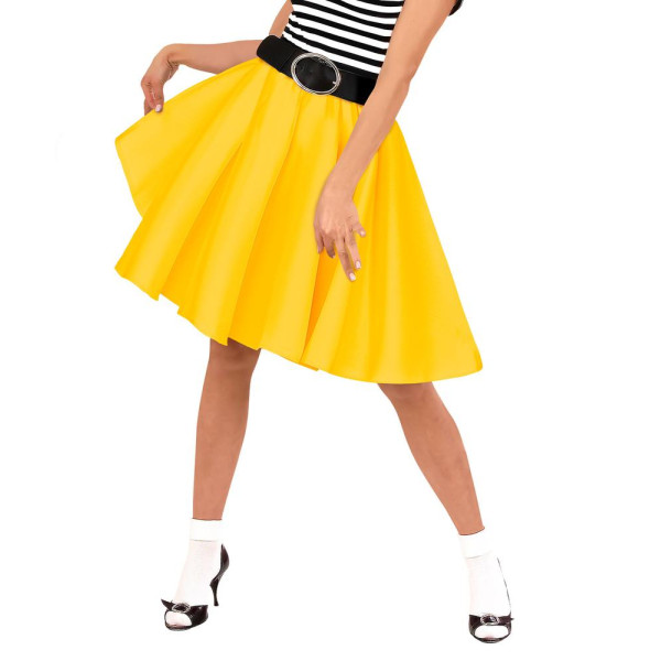 Falda de Rock & Roll de color Amarillo para Adulto
