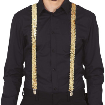 Tirantes de color Oro con Lentejuelas para Adulto