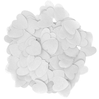 Cañón de 40 Centímetros con Confeti de Corazones de color Blanco 