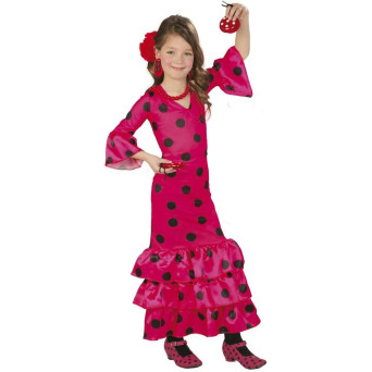 Disfraz de Flamenca de color Rosa Infantil