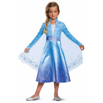 Disfraz de Elsa de Viaje Deluxe de Frozen Infantil