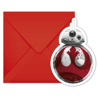 Invitación de Star Wars Ultimo Jedi 6 Unidades