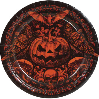 Plato de Calabaza Gótica 6 Unidades de 23 Centímetros