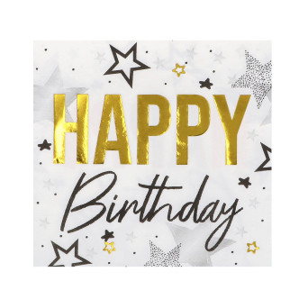 Servilleta de Happy Birthday 20 Unidades de 33 x 33 Centímetros