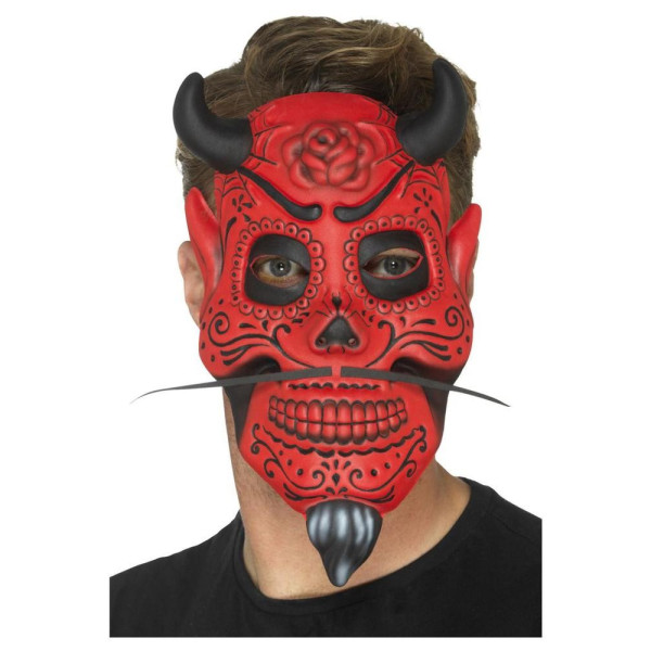 Máscara de Diablo del Día de los Muertos Mexicano para Adulto