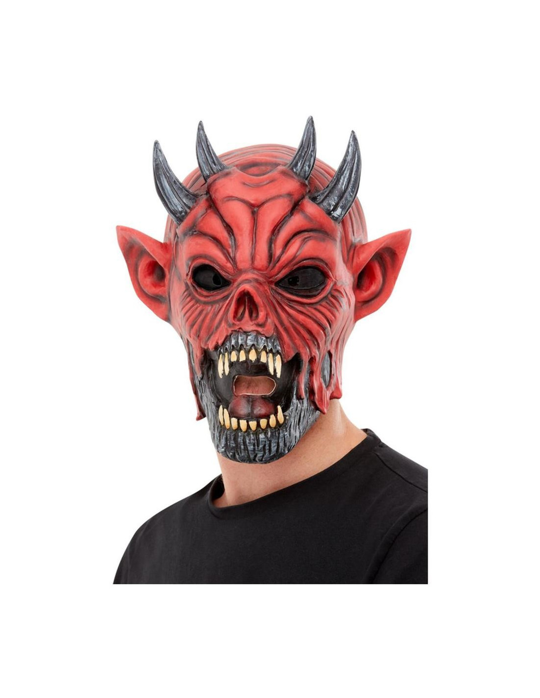 Brote melocotón primero Máscara de Látex de Diablo de color Rojo para Adulto - Bazar Ani