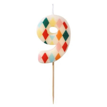 Vela de Cumpleaños Número 9 de 5,5 Centímetros