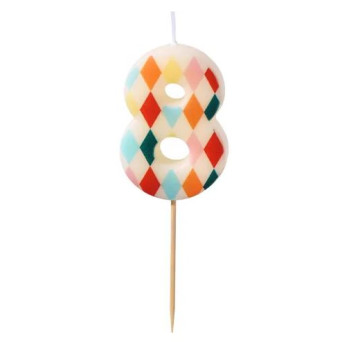 Vela de Cumpleaños Número 8 de 5,5 Centímetros