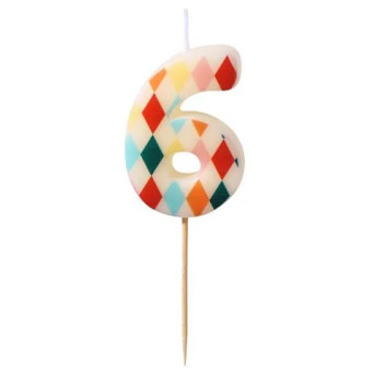 Vela de Cumpleaños Número 6 de 5,5 Centímetros