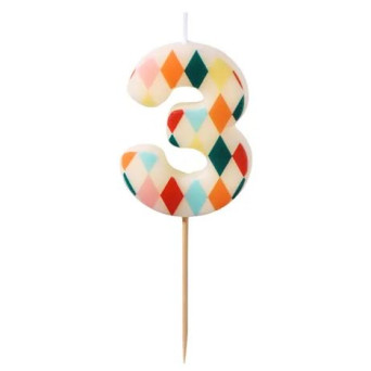Vela de Cumpleaños Número 3 de 5,5 Centímetros