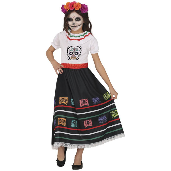 Disfraz de Catrina del Día de los Muertos Mexicano Infantil