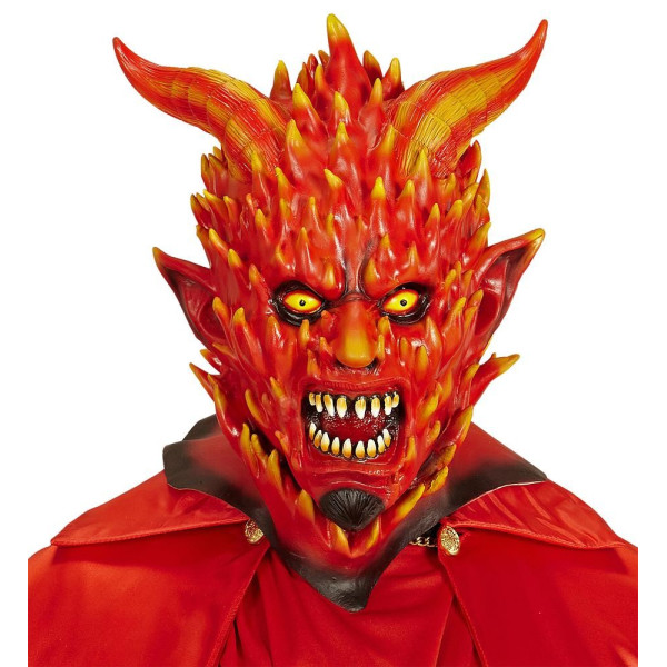 Máscara de Diablo en LLamas de color Rojo para Adulto