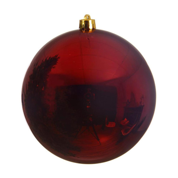 Bola de 30 Centímetros de color Rojo Mate con Anilla Dorada