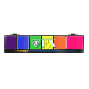 Paleta de Maquillaje al Agua Fluorescente 6 Colores de 3 Gramos de Diamond FX