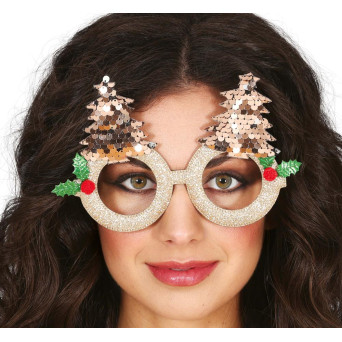 Gafas de Árbol de Navidad de color Oro