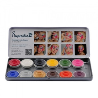 Paleta de Maquillaje al Agua Colores Básicos 12 Colores de 5 Gramos de Superstar