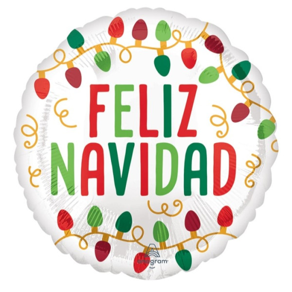 Globo Foil de Feliz Navidad de 45 Centímetros