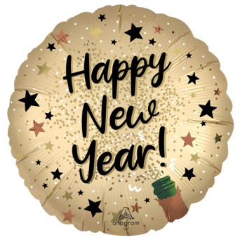 Globo Foil de Happy New Year Satinado de 45 Centímetros