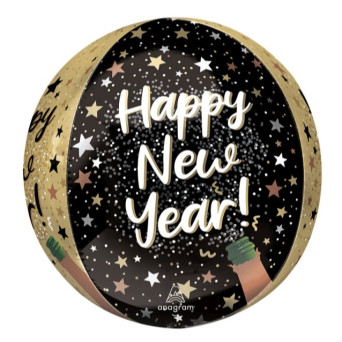 Globo Orbz de Happy New Year de 38 x 40 Centímetros