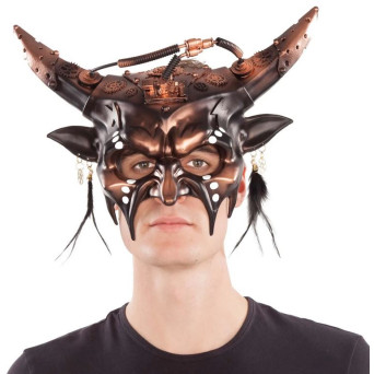 Máscara de Steampunk con Cuernos para Adulto