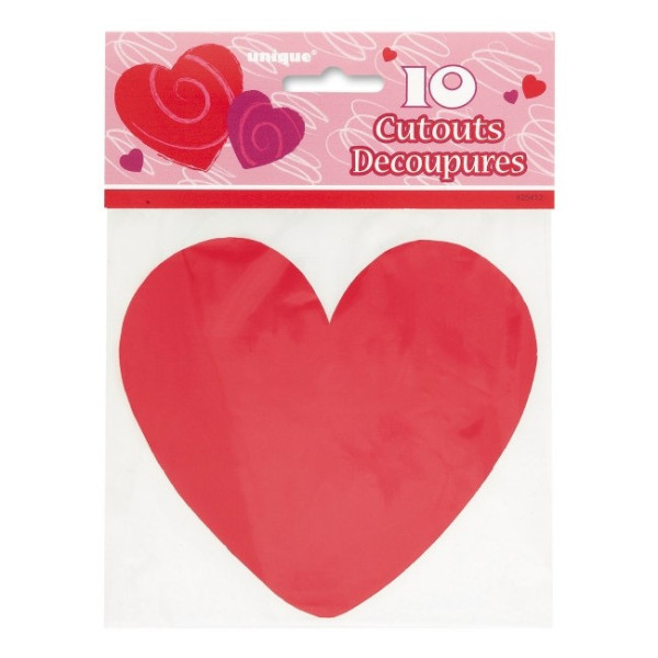 Corazón Recortable 10 Unidades de 12,5 Centímetros