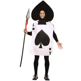 Disfraz de Carta As de Picas para Adulto