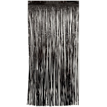 Cortina de Flecos de color Negro de 100 x 200 Centímetros