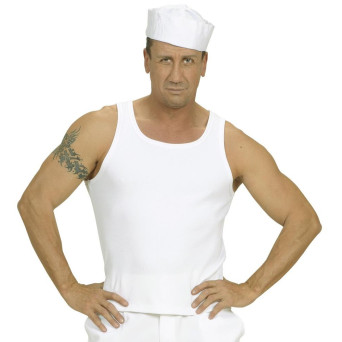 Camiseta de color Blanco sin Mangas para Adulto