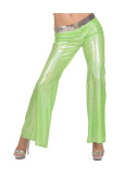 Pantalón Holográfico de Campana de color Verde para Adulto