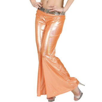 Pantalón Holográfico de Campana de color Naranja para Adulto
