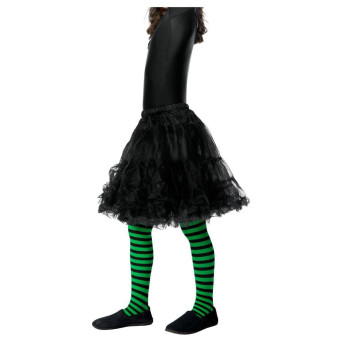 Pantis de Bruja Malvada a Rayas de color Verde y Negro Infantil