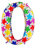 Globo Foil de Número 0 de 100 Centímetros Holográfico Multicolor