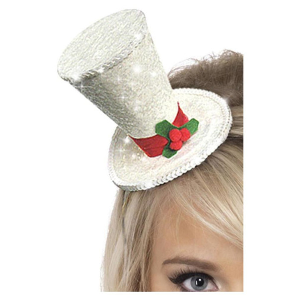 Diadema de Mini Sombrero de color Blanco con Purina