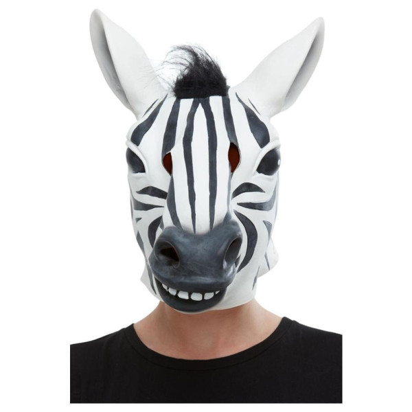 Máscara de Cebra de color Blanco y Negro para Adulto