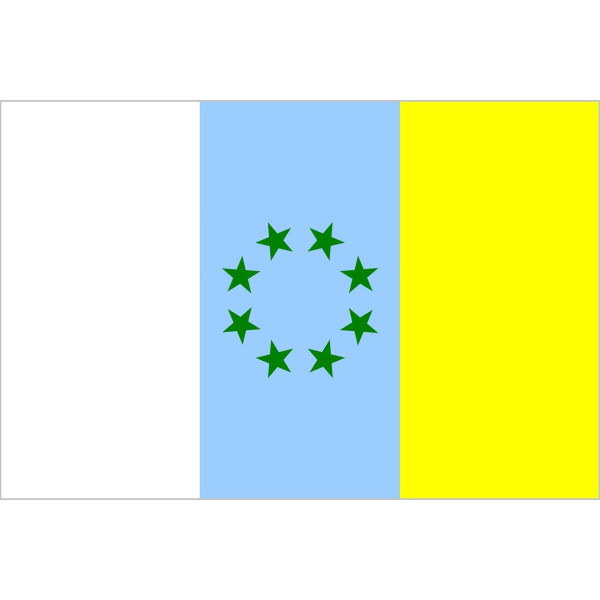 Bandera de Estrellas Verdes Canaria de Poliéster Microperforada Reforzada