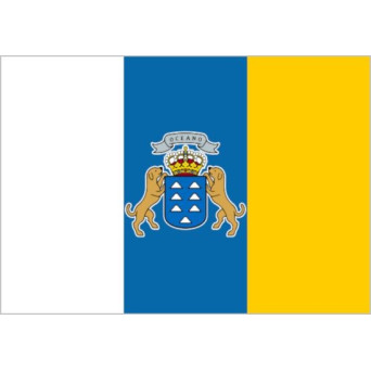Bandera de Canarias Con Escudo de Poliéster Microperforada Reforzada