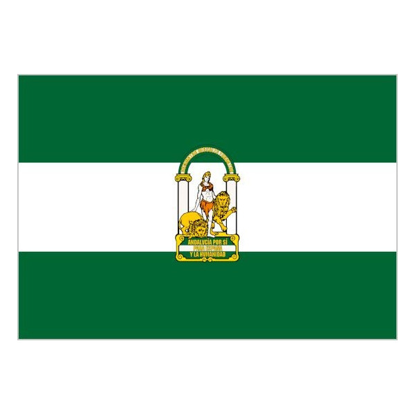 'Bandera de Andalucía Con Escudo de Poliéster Microperforada Reforzada