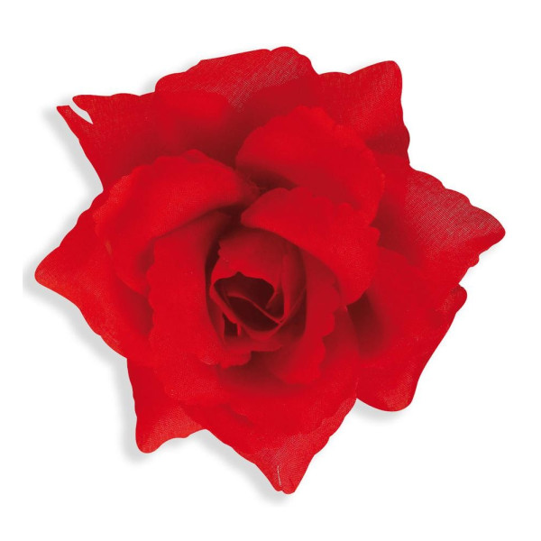 'Rosa con Pinza para el Pelo de color Rojo de 10 Centímetros