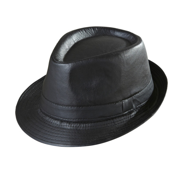 Sombrero Fedora de Simipiel de color Negro para Adulto